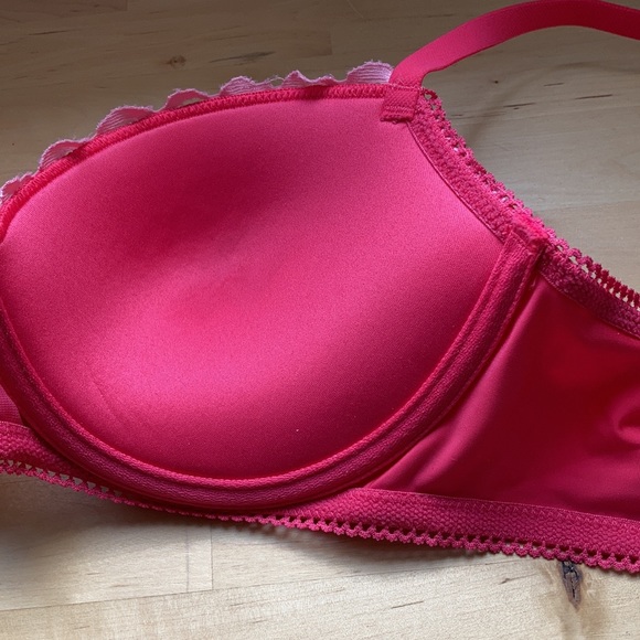 NWT Pink aerie satin & lace push up bra - 32D - Picture 12 of 14